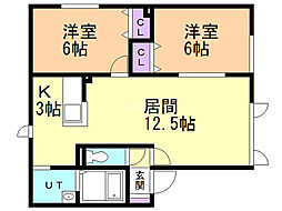ウエストヴィラ1 2LDKの間取図画像