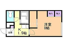レオパレスW.West 1Kの間取図画像