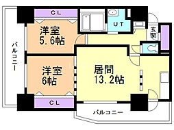 ミリオンスカイ・手稲ステーション 2LDKの間取図画像