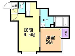 エイトピース宮丘 1LDKの間取図画像