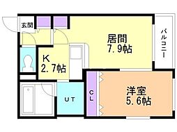 リオンテイネ 1LDKの間取図画像