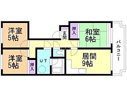 すばる山の手 3DKの間取図画像