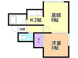 アーバンオアシス 1LDKの間取図画像