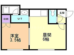 サンコート星置 1DKの間取図画像