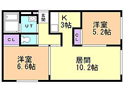 ベストハウス 2LDKの間取図画像
