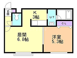 アリビラ 1LDKの間取図画像