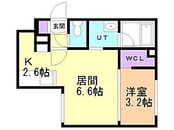 札幌市西区発寒十条2丁目マンション 1LDKの間取図画像