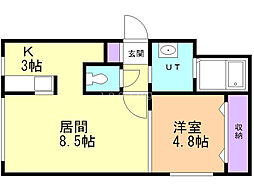 Chise発寒南 1LDKの間取図画像
