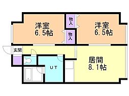 ダイアパレス琴似第3 2DKの間取図画像