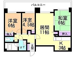 ウエストヒルコート 3LDKの間取図画像