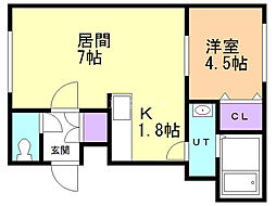 パークウエスト 1LDKの間取図画像