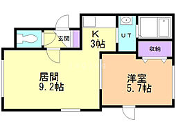 ウエストヴィレッジ 1LDKの間取図画像