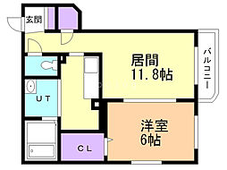 パールヒル8 1LDKの間取図画像