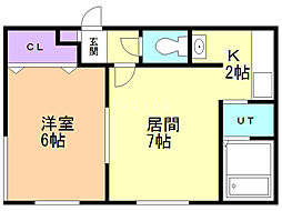 パルテール発寒3 1LDKの間取図画像