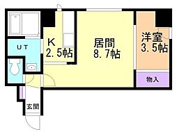 ウイステリア琴似 1LDKの間取図画像