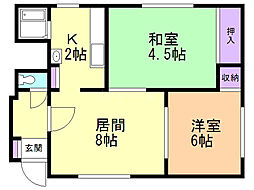 パブリックハイツ 2LDKの間取図画像