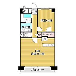 KSハイム 1LDKの間取図画像