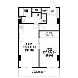 コロネード蕨 1LDKの間取図画像