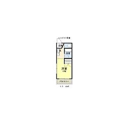 U-ハイツ 1Kの間取図画像