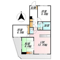 東急ドエルデュアルコート川口ウエストビュー 3LDKの間取図画像