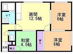 ハイツ栄信C 3LDKの間取図画像