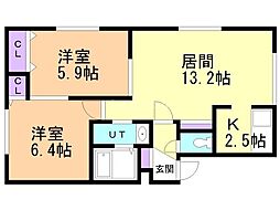 ルミエールクリスタルMS 2LDKの間取図画像