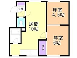 シャレード藤M 2LDKの間取図画像