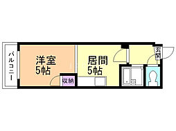 菊水コート 1DKの間取図画像