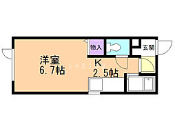 東札幌スカイハイツ 1Kの間取図画像
