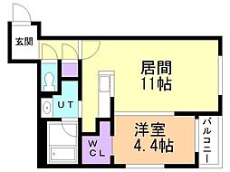 ラ・シュエットドルチェ 4階1LDKの間取り