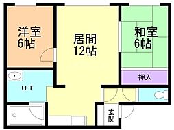 榊原ハイツ 2LDKの間取図画像