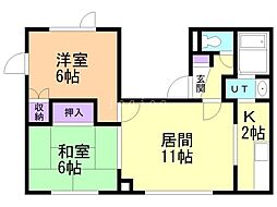エ・トレーヌリラ 2LDKの間取図画像