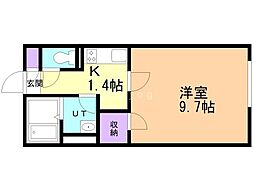 レオパレスサンシロイシ 1Kの間取図画像