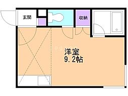 メイプルタウン ワンルームの間取図画像