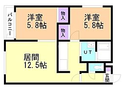 エステート・マイリー 2LDKの間取図画像