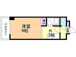 コスモス東札幌 1Kの間取図画像