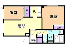 エムワイ本郷 2LDKの間取図画像