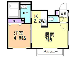 RA.21 1LDKの間取図画像