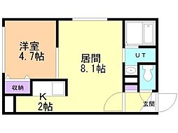 ecoa南郷7丁目 1LDKの間取図画像
