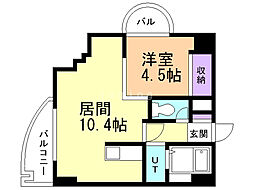 プレサント平和通2 1LDKの間取図画像