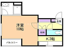 アーバンビル4480 1Kの間取図画像