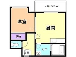 ヴィザージュ菊水 1LDKの間取図画像
