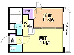 エクセレント 1LDKの間取図画像