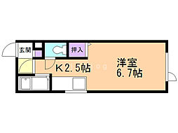 東札幌スカイハイツ 1Kの間取図画像