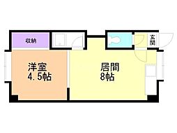 フォース1 1LDKの間取図画像