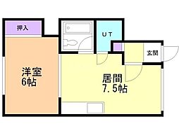 フェイス平和通 1DKの間取図画像