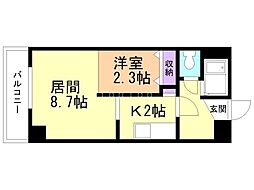 アムス東札幌24 1LDKの間取図画像