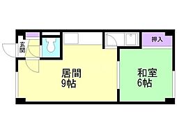 ルーベデンス筒井 1LDKの間取図画像