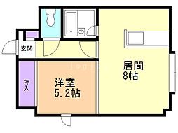 ハピネス21 1DKの間取図画像