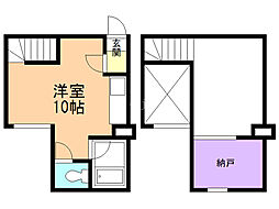アーバンハイムアミリア南郷 ワンルームの間取図画像